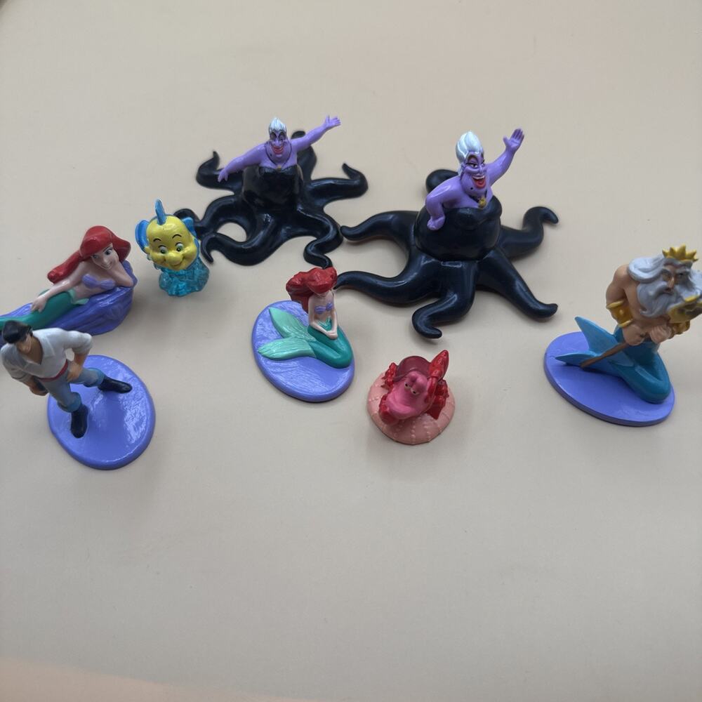 Vintage Figurines Cake Roper Applause Ariel Sebastian Flounder Eric Ursula Lot